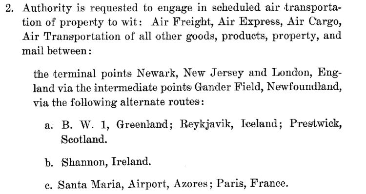 Veterans Air Expess requesting authority to transport “goods, products, property, and mail” between given points