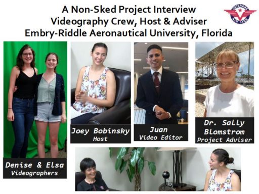 A collage of the four Embry-Riddle students and their Adviser who made this video happen.
